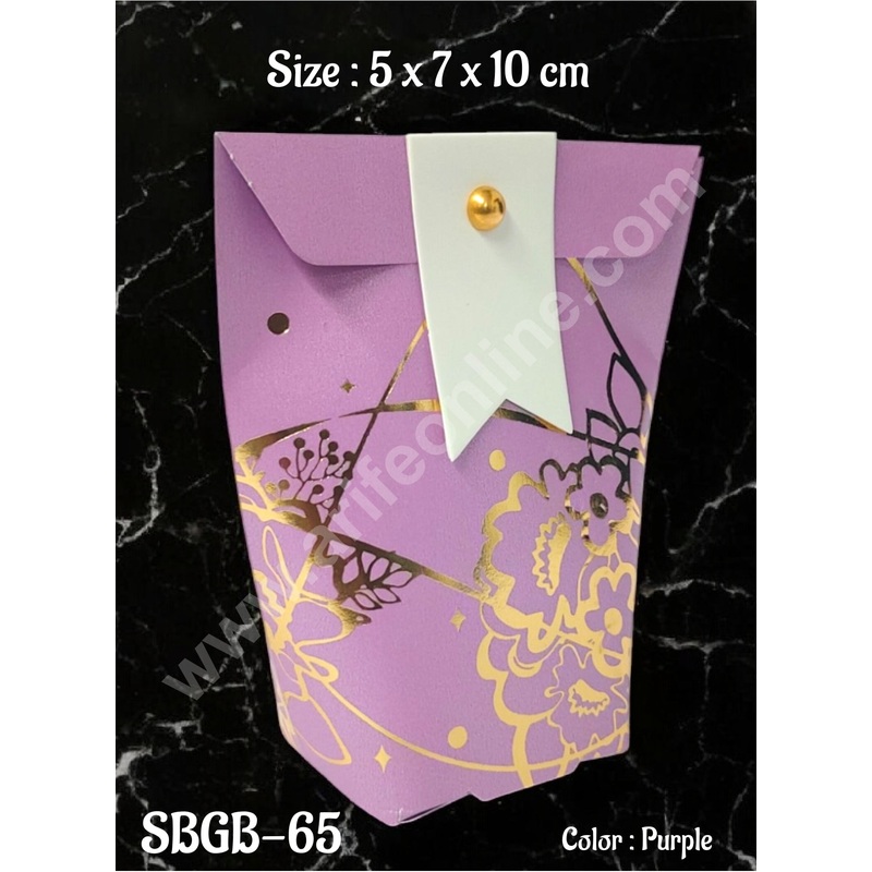 CAKE DECOR Goodie Bag For Hampers | Chocolate Box Hamper Box 10 Pcs Pack - Purple SBGB-65-Pr