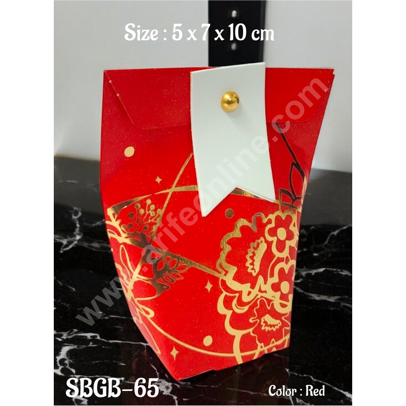 CAKE DECOR Goodie Bag For Hampers | Chocolate Box Hamper Box 10 Pcs Pack - Red SBGB-65-R