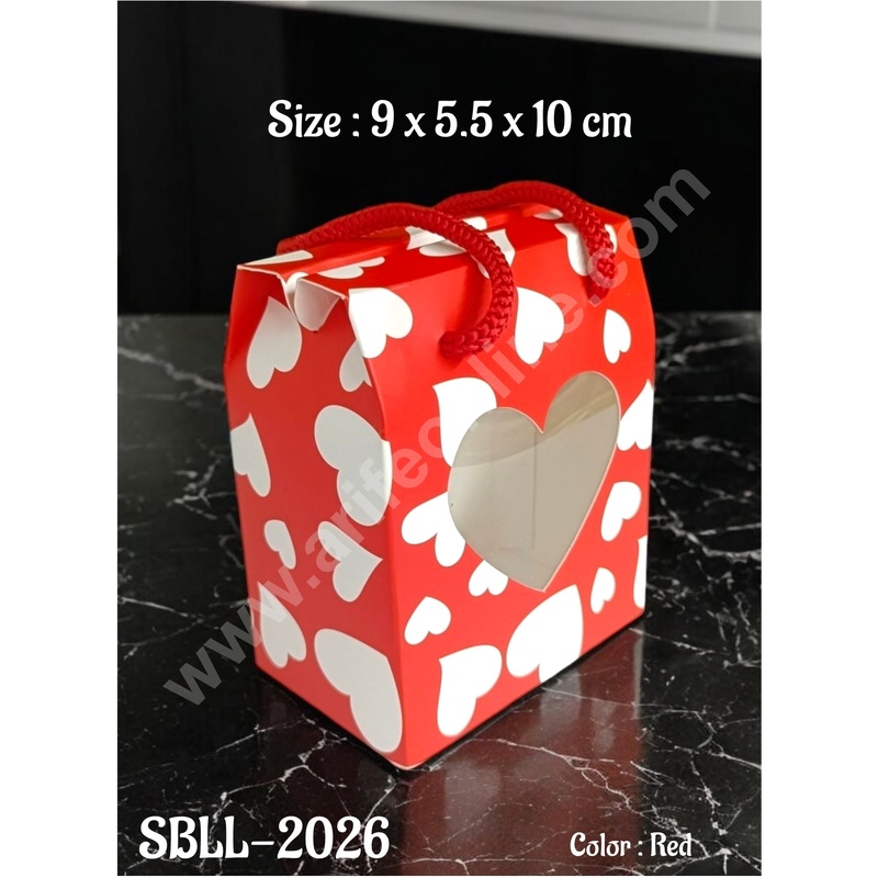 CAKE DECOR Goodie Bag For Hampers | Chocolate Box Hamper Box 10 Pcs Pack - Red SBLL-2026