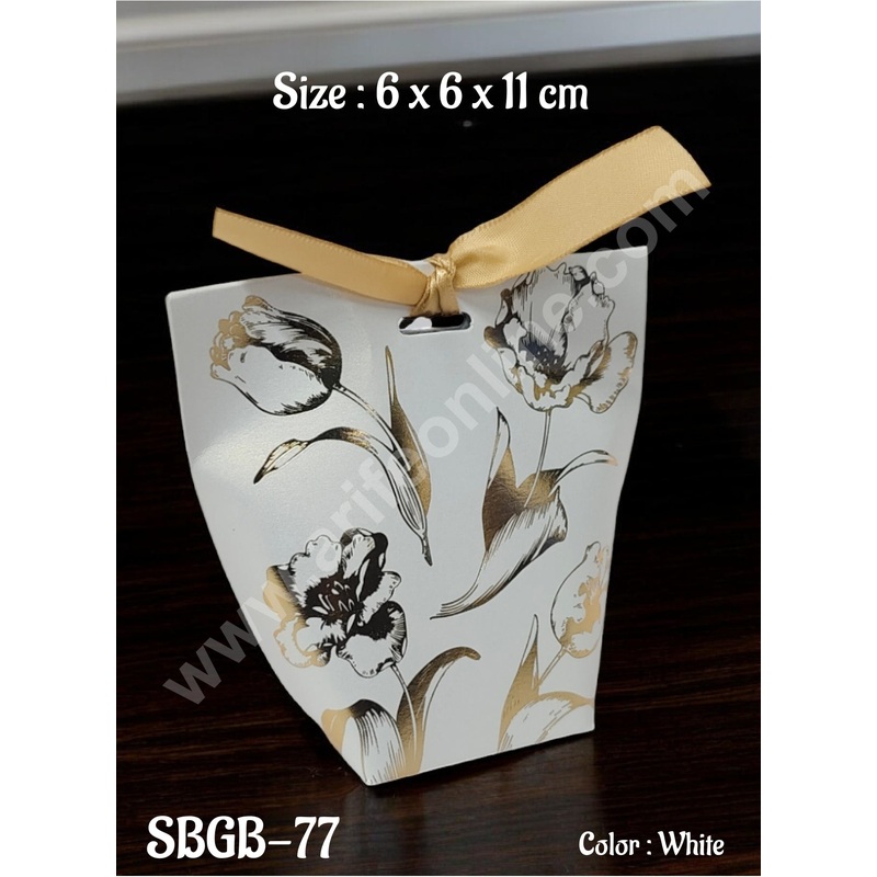 CAKE DECOR Goodie Bag For Hampers | Chocolate Box Hamper Box 10 Pcs Pack - White SBGB-77-W