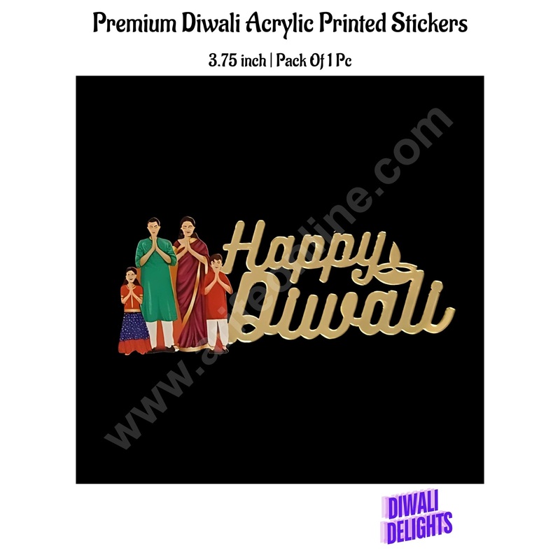 Cake Decor Premium Printed Diwali Acrylic Stickers For Hampers Cake and Cupcakes Toppers ( SBMT-DPremium-002 )