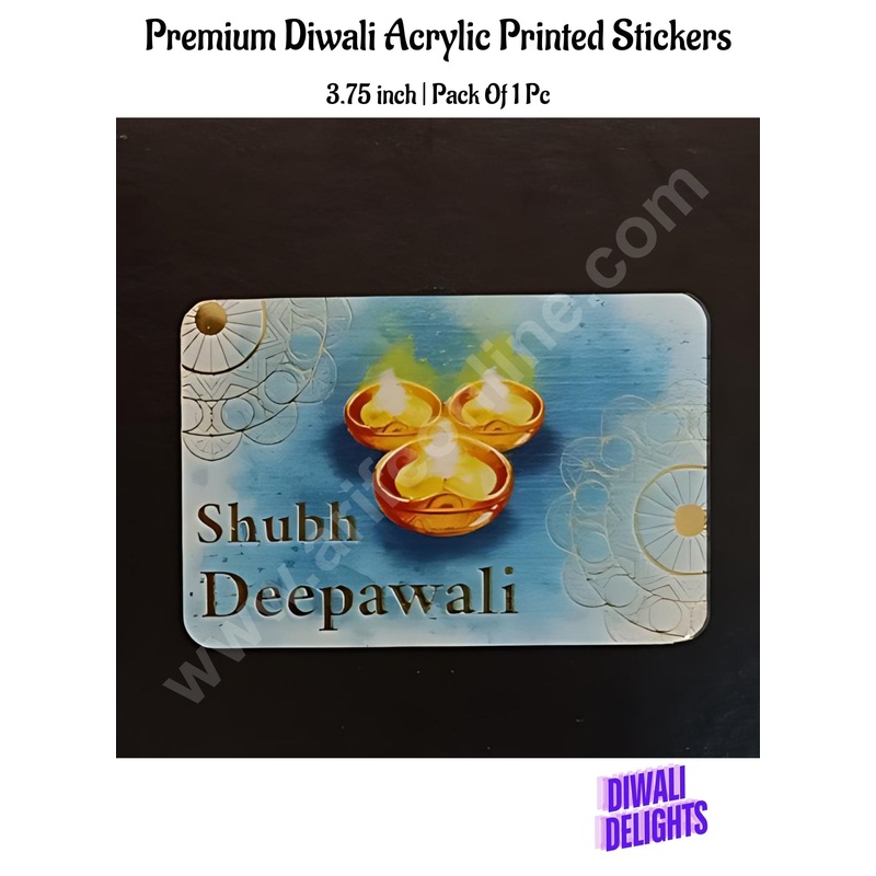 Cake Decor Premium Printed Diwali Acrylic Stickers For Hampers Cake and Cupcakes Toppers ( SBMT-DPremium-003 )