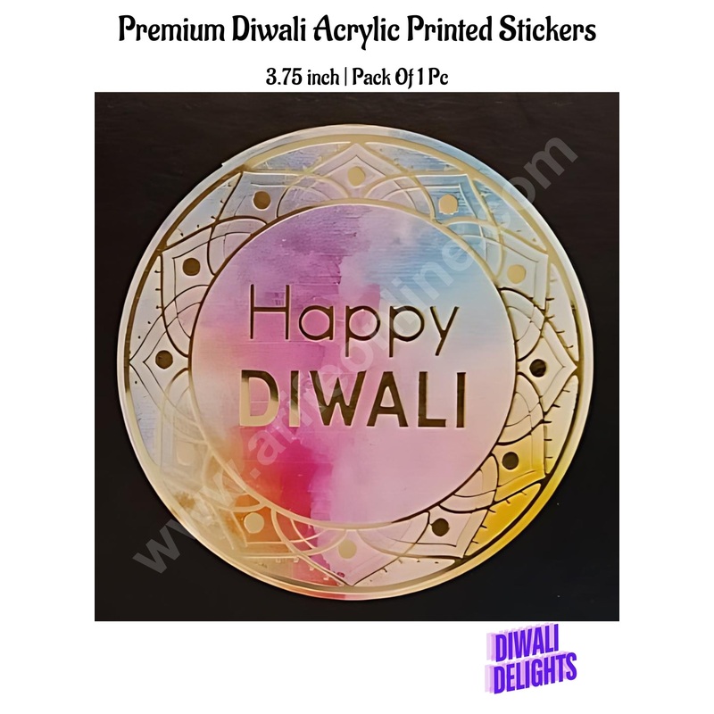Cake Decor Premium Printed Diwali Acrylic Stickers For Hampers Cake and Cupcakes Toppers ( SBMT-DPremium-004 )