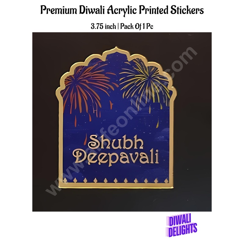 Cake Decor Premium Printed Diwali Acrylic Stickers For Hampers Cake and Cupcakes Toppers ( SBMT-DPremium-005 )