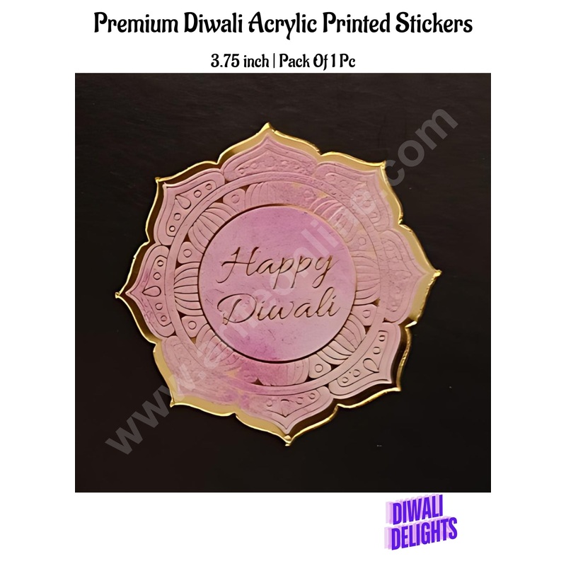 Cake Decor Premium Printed Diwali Acrylic Stickers For Hampers Cake and Cupcakes Toppers ( SBMT-DPremium-006 )