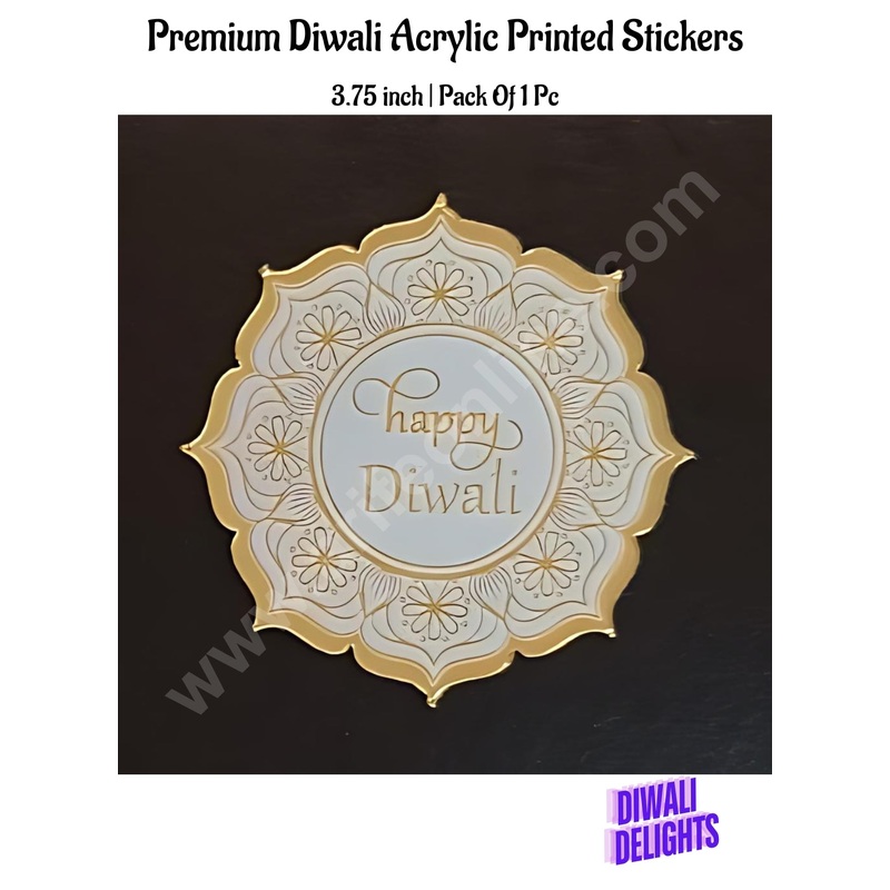 Cake Decor Premium Printed Diwali Acrylic Stickers For Hampers Cake and Cupcakes Toppers ( SBMT-DPremium-007 )