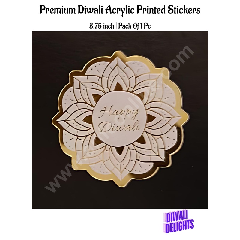 Cake Decor Premium Printed Diwali Acrylic Stickers For Hampers Cake and Cupcakes Toppers ( SBMT-DPremium-008 )