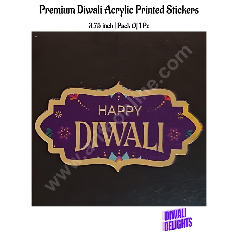 Cake Decor Premium Printed Diwali Acrylic Stickers For Hampers Cake and Cupcakes Toppers ( SBMT-DPremium-009 )