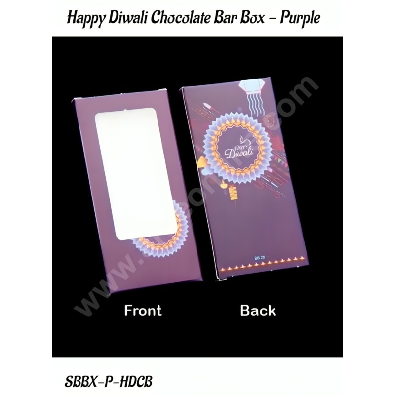 CAKE DECOR Purple Happy Diwali Chocolate Bar Box - (Pack of 10 Pc)