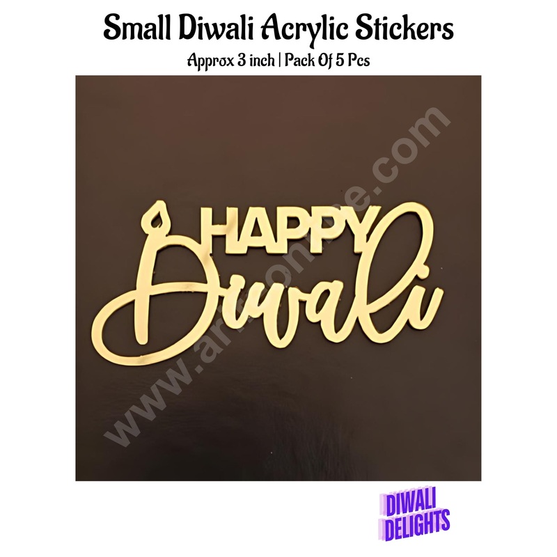 Cake Decor Small Diwali Acrylic Stickers For Hampers Cake and Cupcakes Toppers ( SBMT-DStick-003 )