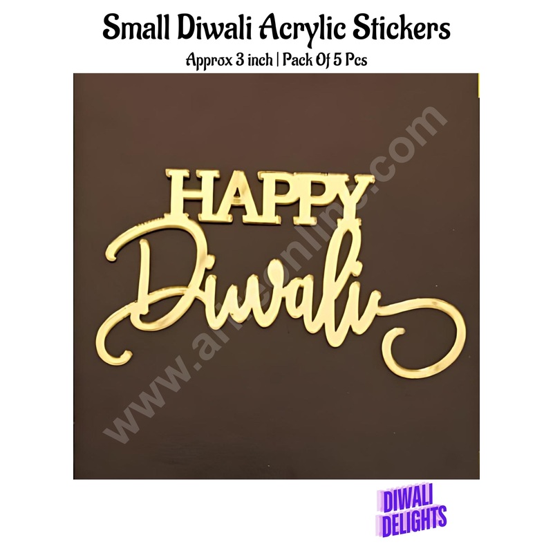 Cake Decor Small Diwali Acrylic Stickers For Hampers Cake and Cupcakes Toppers ( SBMT-DStick-005 )