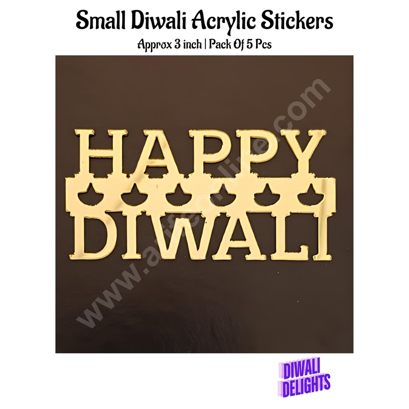 Cake Decor Small Diwali Acrylic Stickers For Hampers Cake and Cupcakes Toppers ( SBMT-DStick-006 )