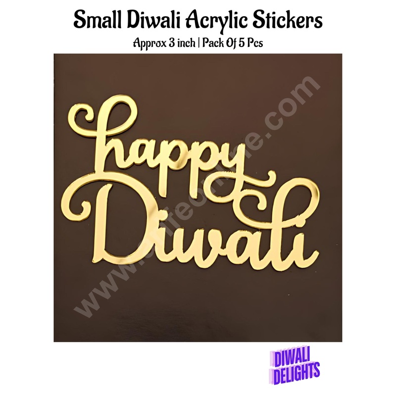 Cake Decor Small Diwali Acrylic Stickers For Hampers Cake and Cupcakes Toppers ( SBMT-DStick-007 )