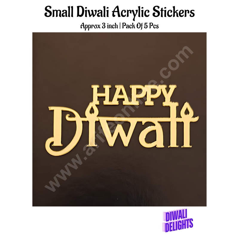 Cake Decor Small Diwali Acrylic Stickers For Hampers Cake and Cupcakes Toppers ( SBMT-DStick-011 )