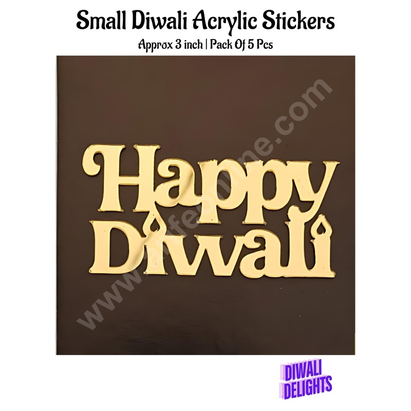 Cake Decor Small Diwali Acrylic Stickers For Hampers Cake and Cupcakes Toppers ( SBMT-DStick-012 )