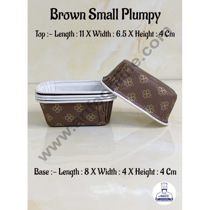 CAKE DECOR 50 Pcs Brown Small Plumpy Paper Bake and Serve Cake Mould
