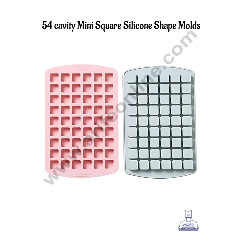 CAKE DECOR 54 cavity Mini Square Silicone Shape Moulds for Soaps,Mini Ice Cube Trays,Chocolate Jelly Desserts (SBSM-LBM1105)
