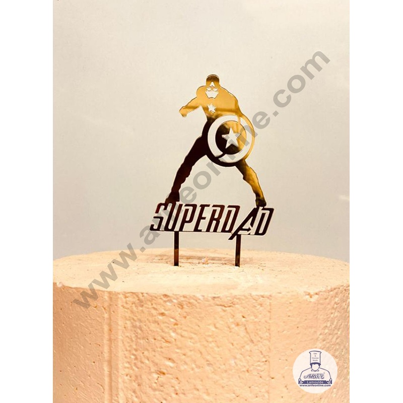 CAKE DECOR Golden Acrylic Avenger Theme Cake Topper And Dessert Decoration ( SBMT-1217)