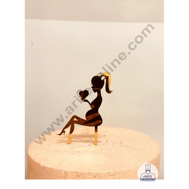 CAKE DECOR Golden Acrylic Baby Shower Cake Topper And Dessert Decoration Design-2 ( SBMT-1224)