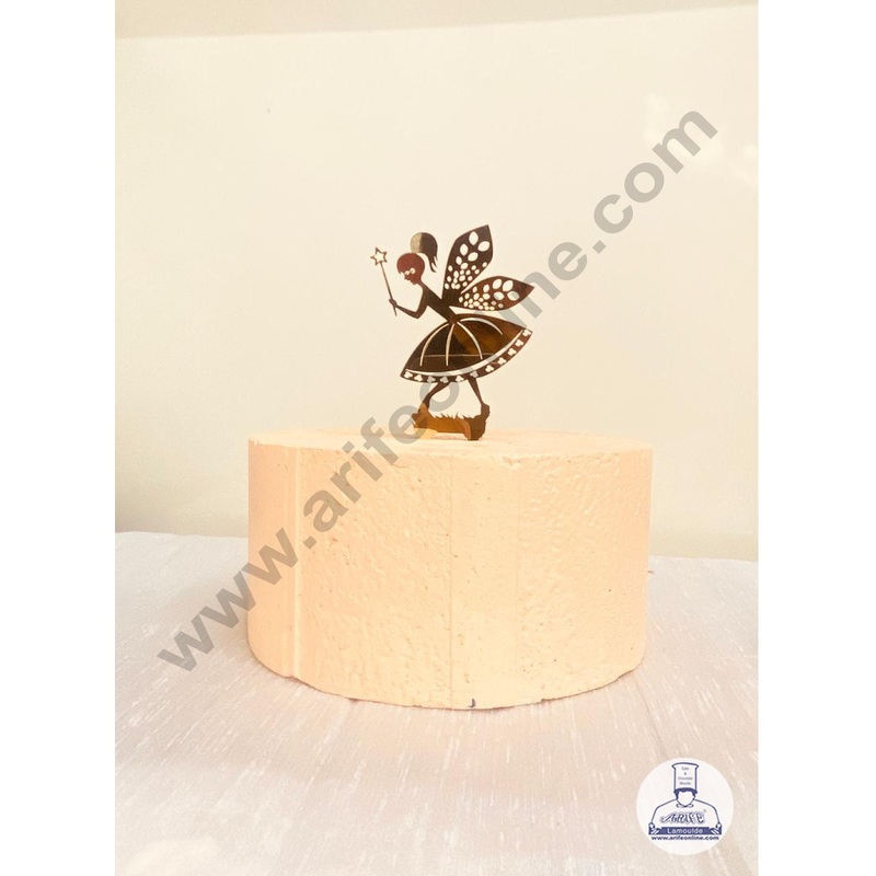 CAKE DECOR Golden Acrylic Fairy Garden Stake Cake Topper And Dessert Decoration ( SBMT-1225)