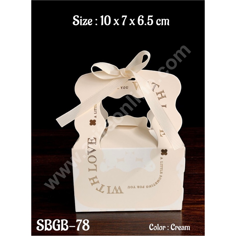CAKE DECOR Goodie Bag For Hampers | Chocolate Box Hamper Box 10 Pcs Pack - Cream SBGB-78-Cr