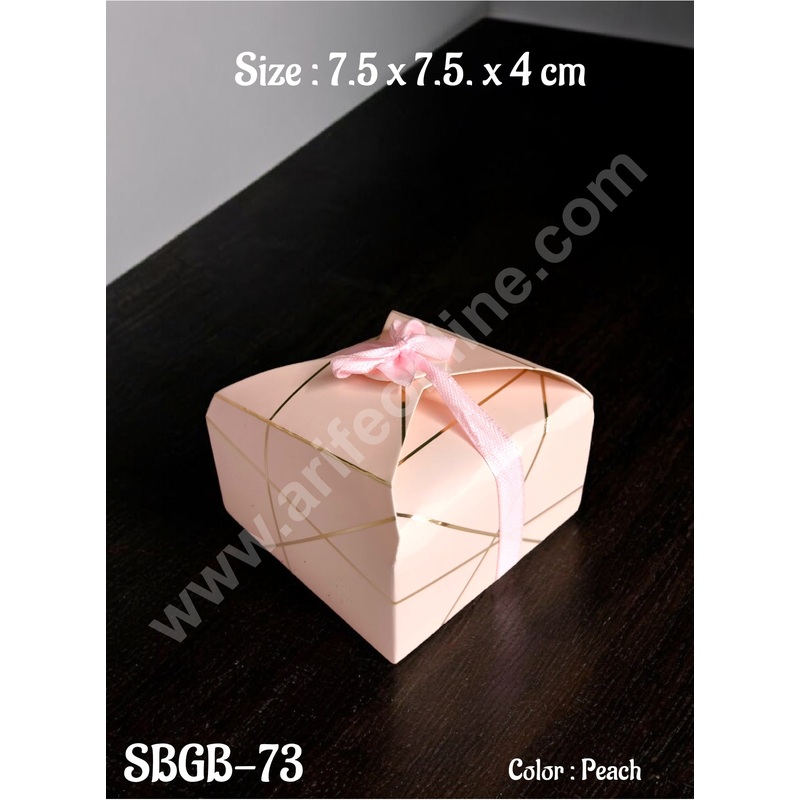 CAKE DECOR Goodie Bag For Hampers | Chocolate Box Hamper Box 10 Pcs Pack - Peach SBGB-73-Pe