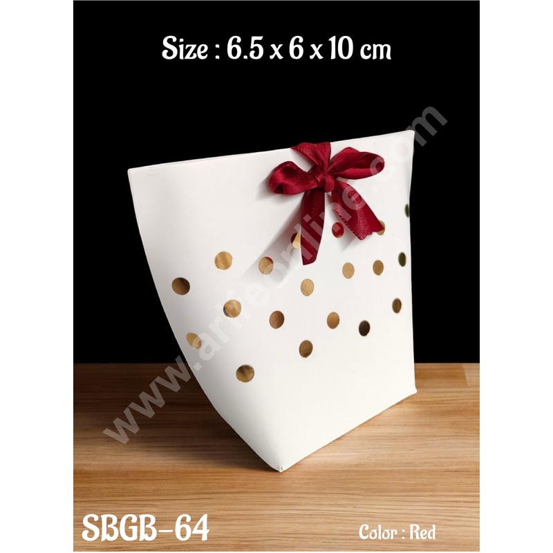 CAKE DECOR Goodie Bag For Hampers | Chocolate Box Hamper Box 10 Pcs Pack - Red Ribbon SBGB-64-R