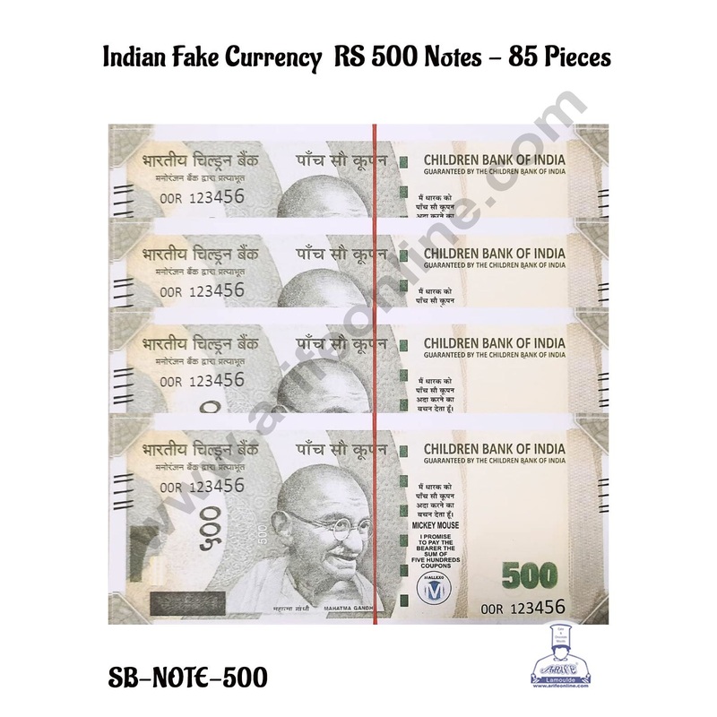 CAKE DECOR Indian Fake Currency Notes, 85 Pieces, Learning And Educational Toy Money For Kids (500)