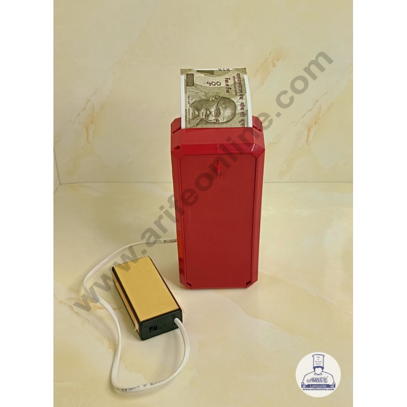 CAKE DECOR RED Flying Money Machine Money Dispenser with Fake Money for Cake Birthday Wedding Party, Night Club