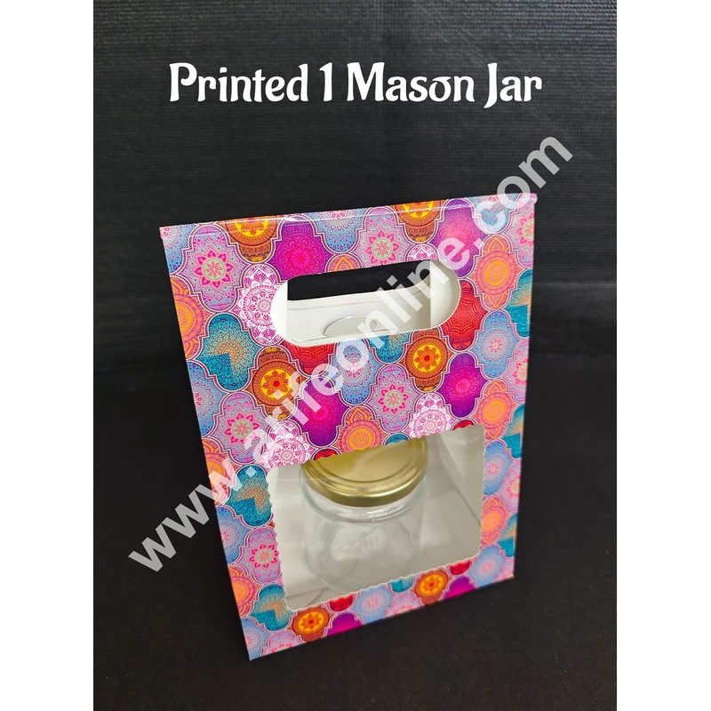 Cake Decor 1 Mason Jar Paper Carry Bags Multicolor Traditional Design - Small (10 Pcs)