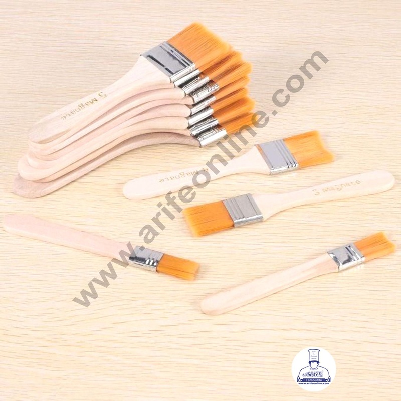 CAKE DECOR 4 Pieces Wooden Brush Set Flat Pastry Brush Set (SB-37-9)