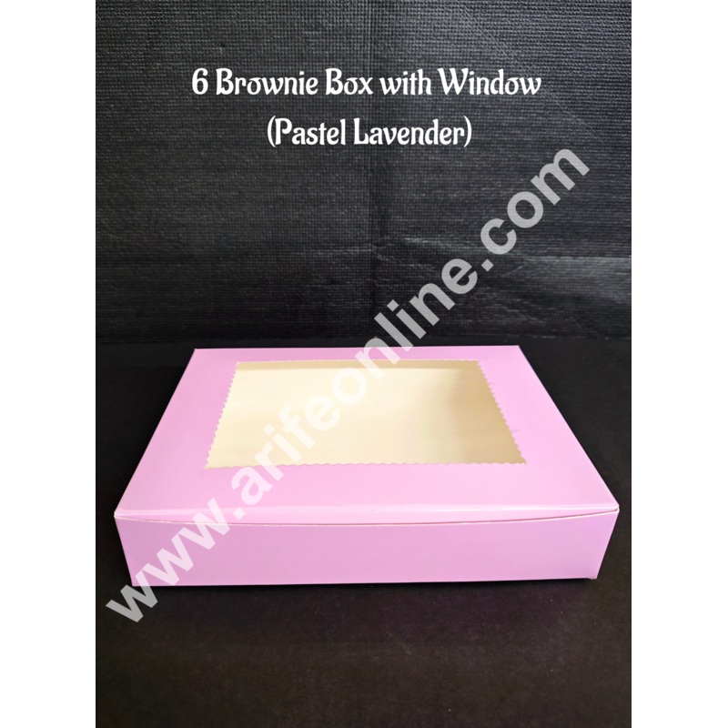 CAKE DECOR 6 Cavity Brownie Boxes Pastel Lavender color | Brownie Carriers - 10 Pcs Pack