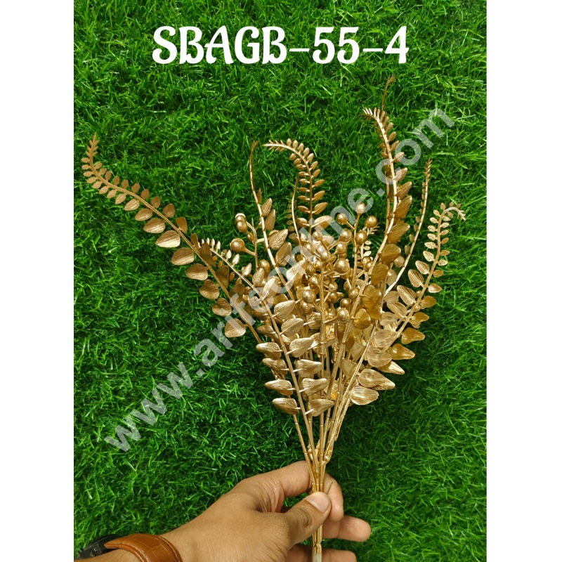 CAKE DECOR Artificial Gold Glittered Fern Leaf Decorative Item For Cake Decoration- 1 Stick (SBAGB-55-4)