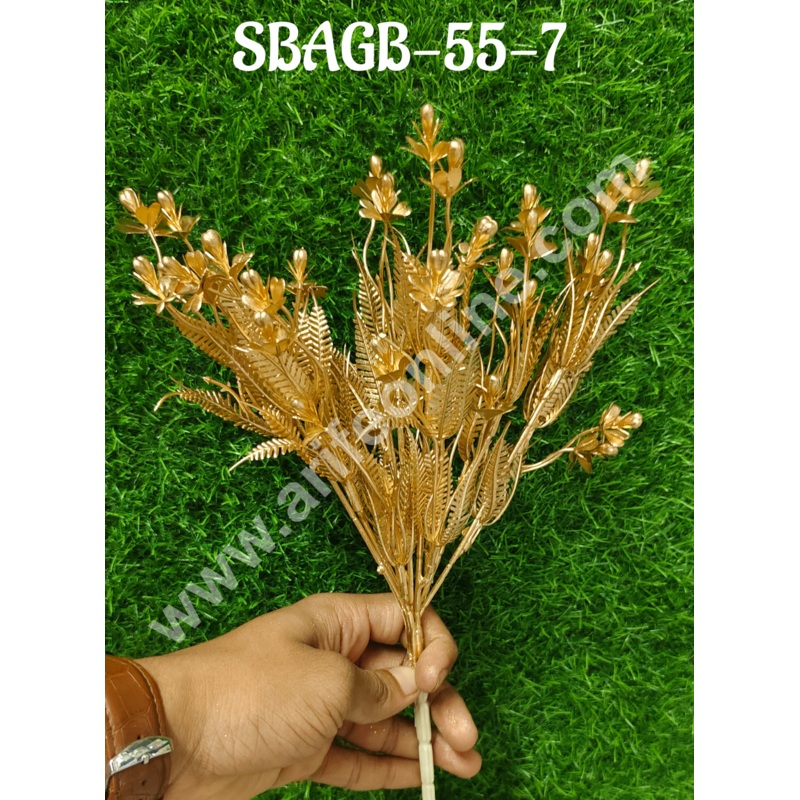CAKE DECOR Gold Artificial Rose Flower Bouquet Decorative Item For Cake Decoration- 1 Stick (SBAGB-55-7)