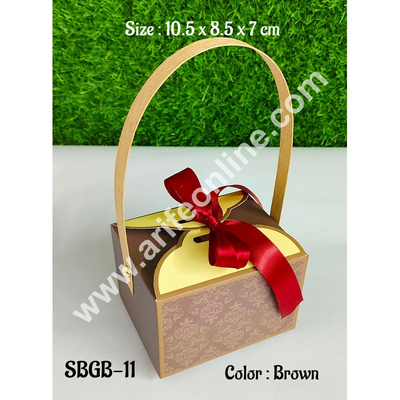 CAKE DECOR Goodie Bag For Hampers | Chocolate Box Hamper Box 10 Pcs Pack - Brown (SBGB-11)