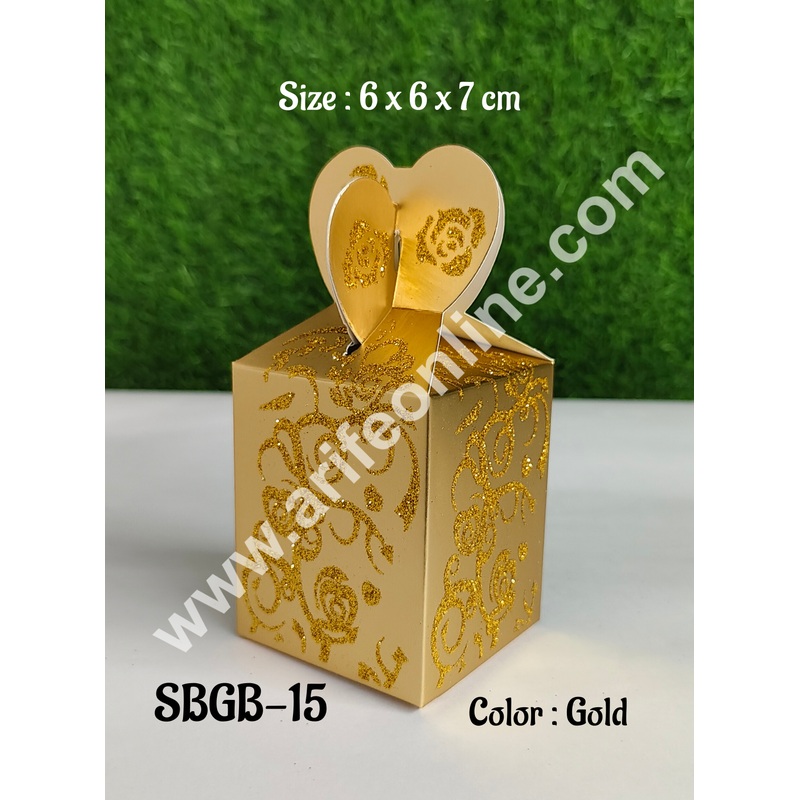 CAKE DECOR Goodie Bag For Hampers | Chocolate Box Hamper Box 10 Pcs Pack - Gold (SBGB-15)