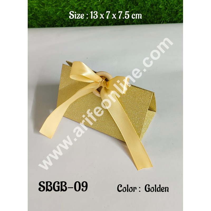 CAKE DECOR Goodie Bag For Hampers | Chocolate Box Hamper Box 10 Pcs Pack - Golden (SBGB-09)