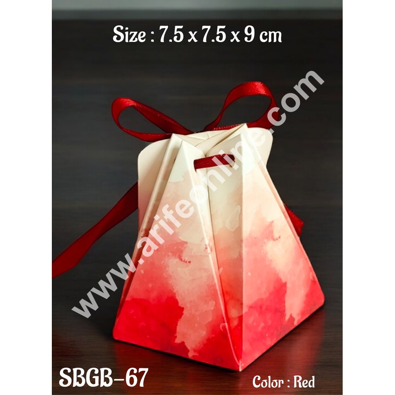 CAKE DECOR Goodie Bag For Hampers | Chocolate Box Hamper Box 10 Pcs Pack - Red (SBGB-67)