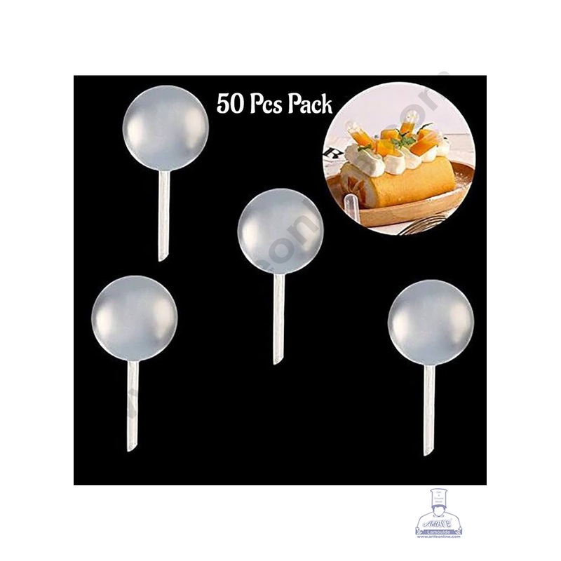 Cake Decor Plastic Mini Squeeze Transfer Pipettes Balls Suitable for Chocolate, Cupcakes, Strawberries, Ice Cream, Cakes (4ml Pack of 50)