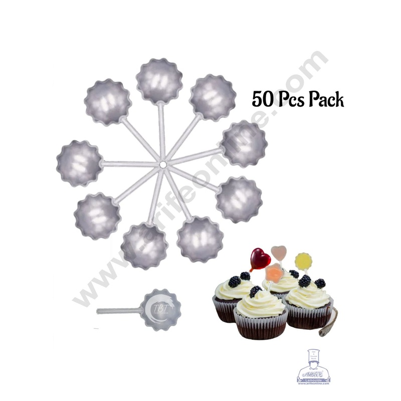 Cake Decor Plastic Mini Squeeze Transfer Pipettes Suitable for Chocolate, Cupcakes, Strawberries, Ice Cream, Cakes, Flower Shaped (4ml Pack of 50)