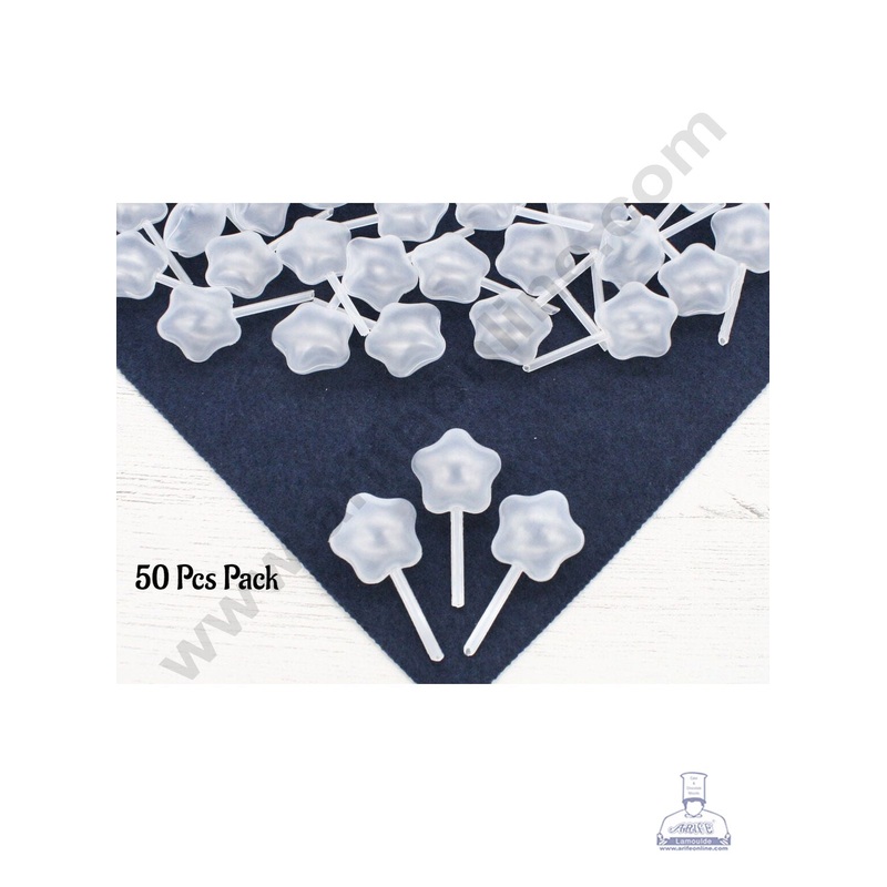 Cake Decor Plastic Mini Squeeze Transfer Pipettes Suitable for Chocolate, Cupcakes, Strawberries, Ice Cream, Cakes, Star Shaped (4ml Pack of 50)