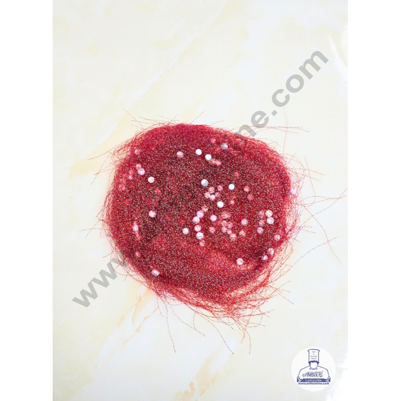CAKE DECOR Red Color Confetti Threads fillers for Gift Packaging, Decorative Packing, Box Filler, Basket Filler Gift Tray Hamper Packaging
