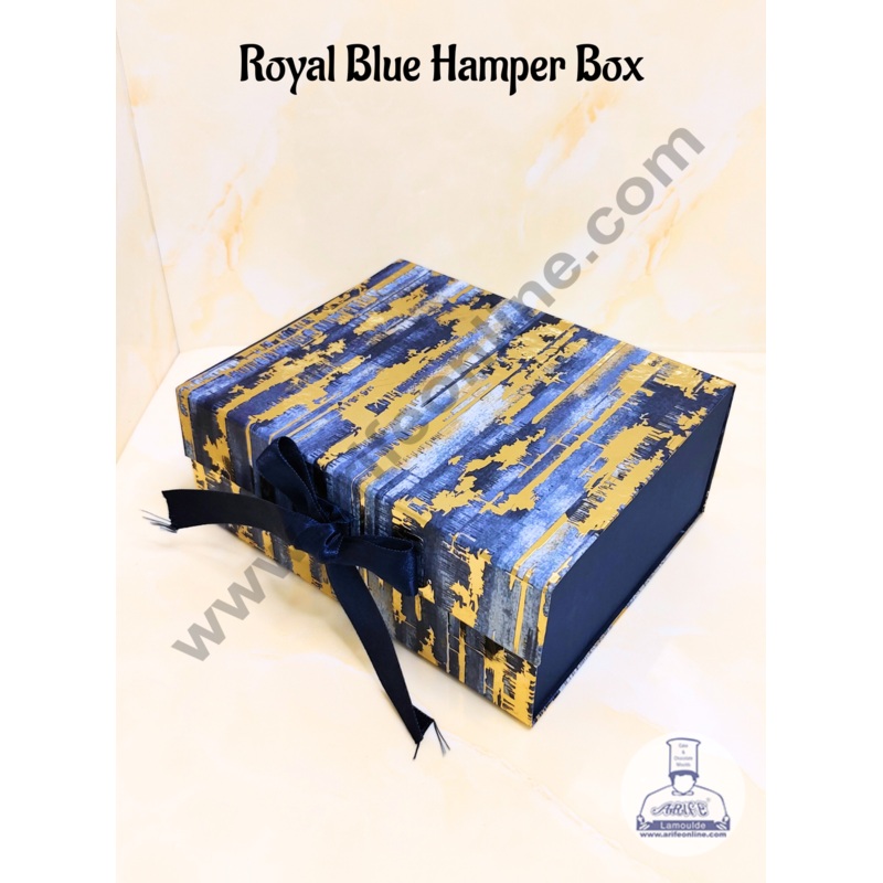 CAKE DECOR Royal Blue Color Folding Hard Hamper Box | Gift Box | Present Box - 1 Pc