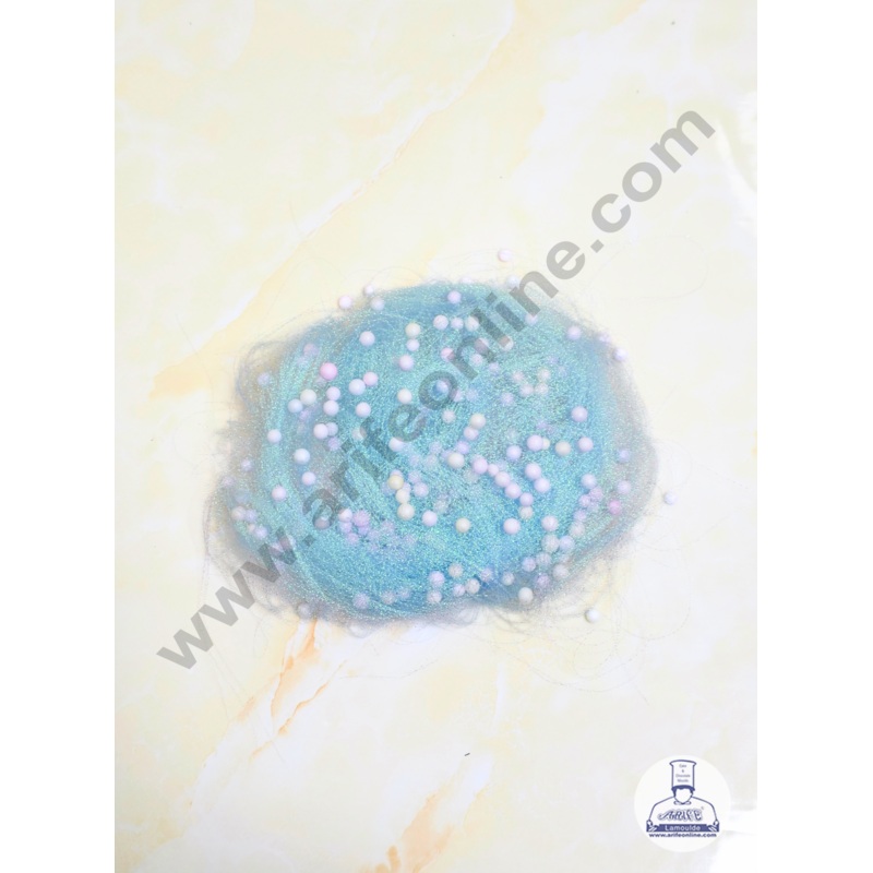 CAKE DECORLight Blue color Confetti Threads fillers for Gift Packaging, Decorative Packing, Box Filler, Basket Filler Gift Tray Hamper Packaging