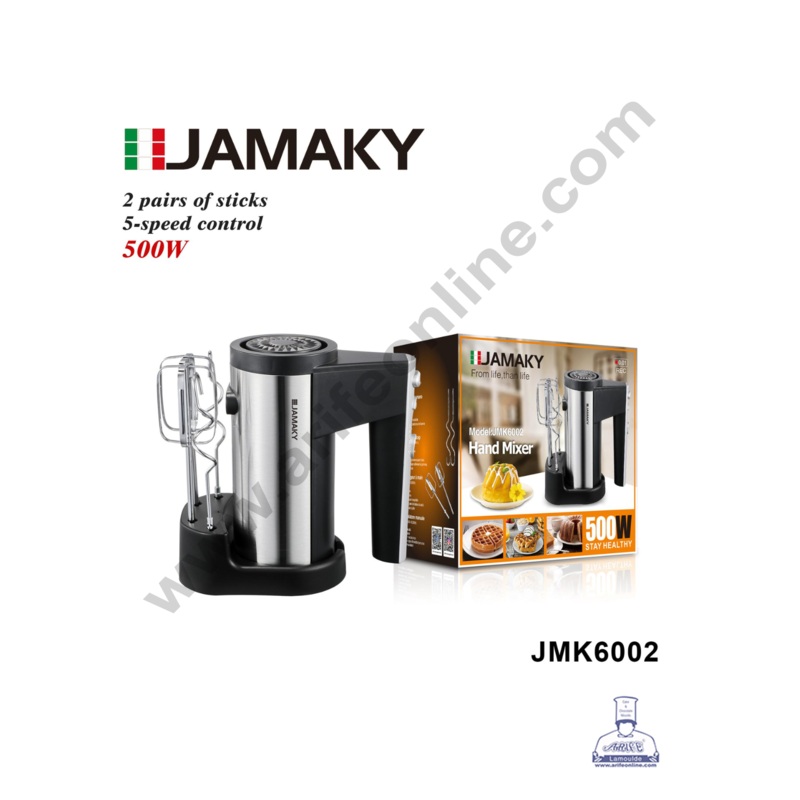 Jamaky Hand Mixer 500W - Model JMK6002 Electric 5 Gear Speed Hand Mixer (SB-JM-JMK6002)