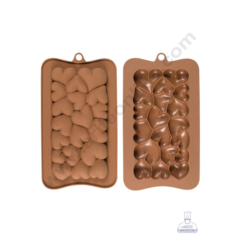 1 Cavity Bubble Heart Shape Chocolate Bar Silicone Chocolate Mould - CAKE DECOR