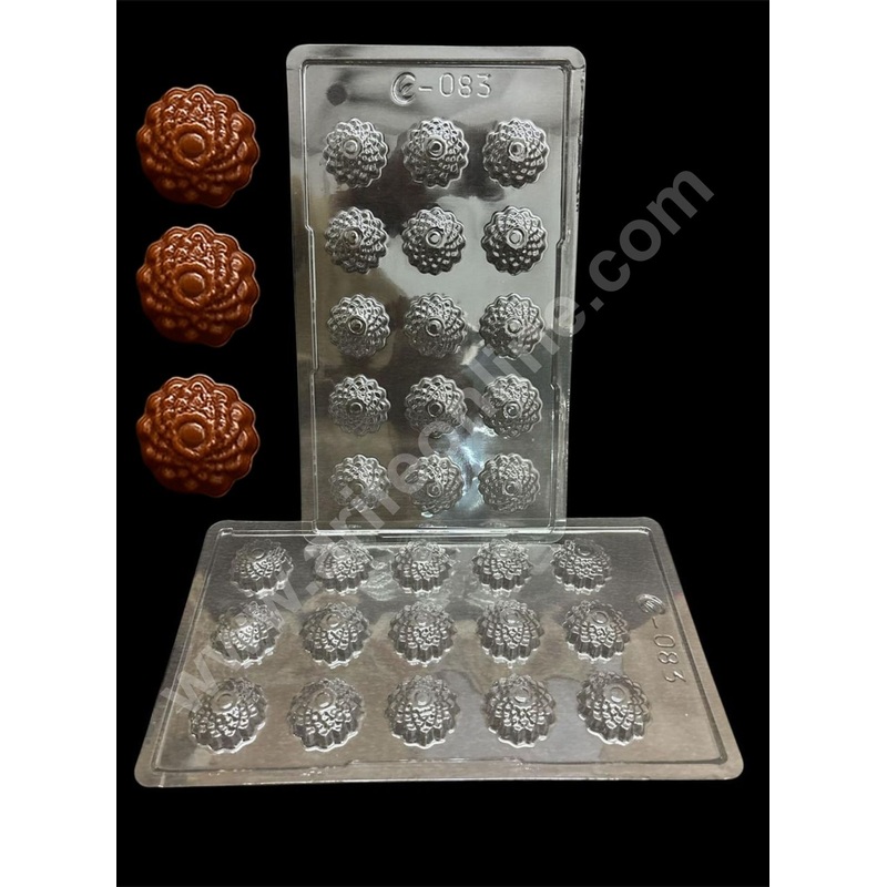 15 Cavity Floral Shape Mould PVC Chocolate mould (1 pcs pack) E-083- CAKE DECOR