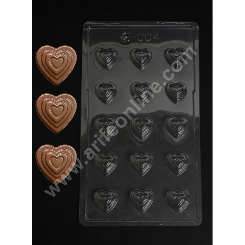 15 Cavity Heart Shape Mould PVC Chocolate mould (1 pcs pack) E-004- CAKE DECOR