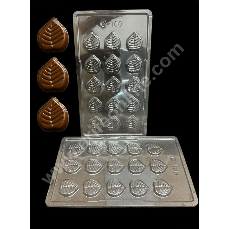 15 Cavity Leaf Shape Mould PVC Chocolate mould (1 pcs pack) E-100- CAKE DECOR