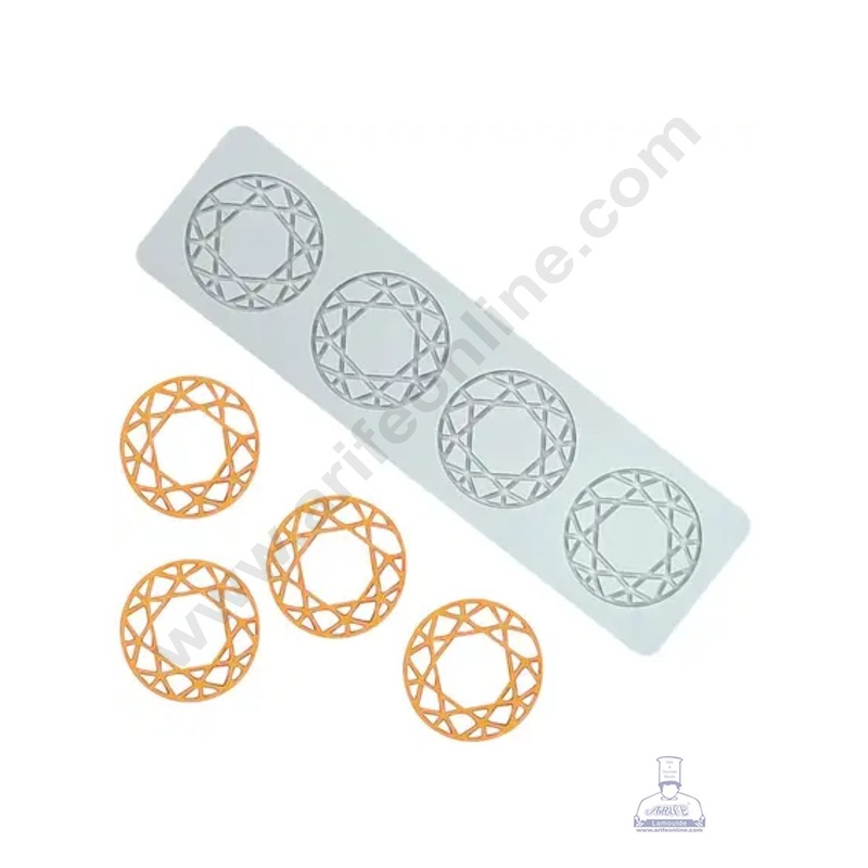 4 Cavity Silicon Geometric Torus Shape Chocolate Garnishing Mould | Cake Insert Decoration Mould - CAKE DECOR